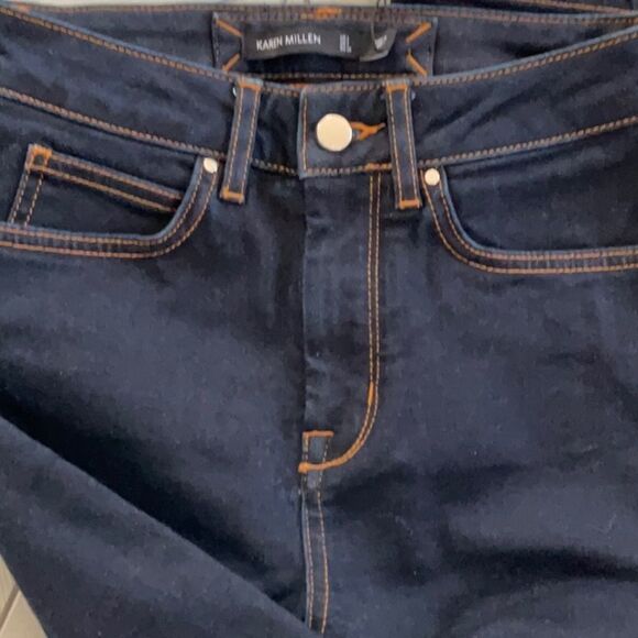 KAREN MILLEN NEW WITH TAGS DARK DENIM JEANS SIZE 2 STRAIGHT FIT - Picture 10 of 10